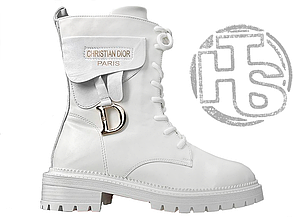 Жіночі черевики Dior Boots White (с мехом) ALL07296
