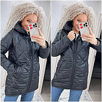 Стильна стегана жіноча куртка весна-осень з капюшоном "Carrie" Повсякденна практична легка тепла жіноча куртка