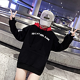 Худі з капюшоном оверсайз на флісі жіноча, фото 3