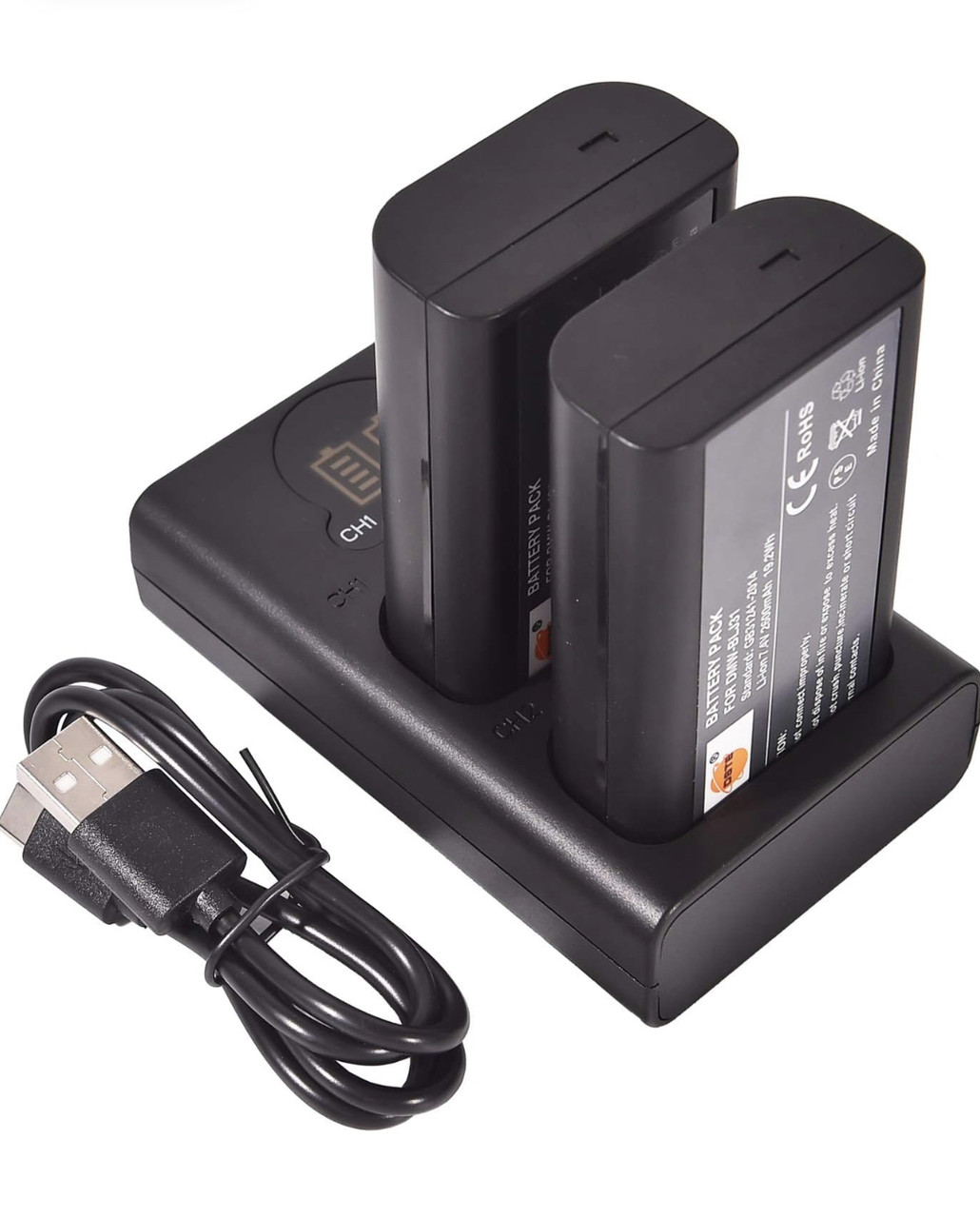 DSTE 2 змінні акумулятори DMW-BLJ31 + зарядний пристрій із двома USB-портами та РК-дисплеєм