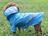 Голубой дождевик RESTEQ для собаки, размер L. Непромокаемый дождевик голубого цвета для собак. Дождевик для