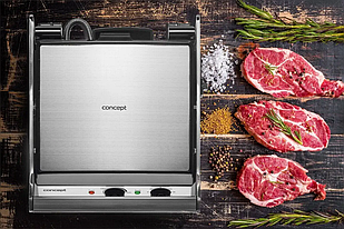 Електричний, притискний контактний гриль Concept GE2010 3в1 (2000 Вт, барбекю, вафельниця, Чехія)