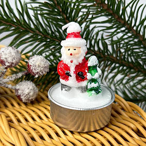 Свічка новорічна парафінова 3,5х5 см - дід мороз