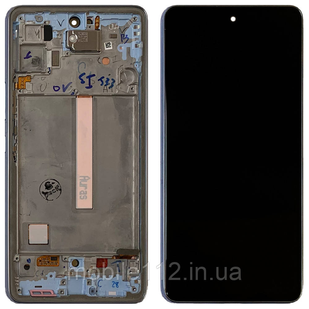 Екран (дисплей) Samsung Galaxy A53 5G A536B з тачскріном оригінал 100% у блакитній рамці