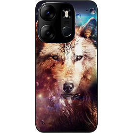 Чохол силіконовий Case для Tecno Spark Go 2023 BF7 з картинкою Космічний вовк