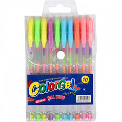 Набір ручок гелевих різнокольорових 10 кольорів A-100-10, World-of-Toys