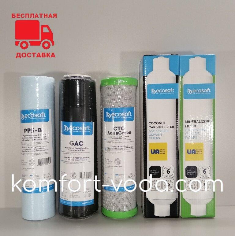 Комплект картриджів Ecosoft Absolute, для осмосу з мінералізатором