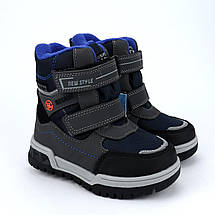 10807B Сині мембранні термо черевики на овчині для хлопчика тм Том.м розмір 23 - устілка 15 см, фото 3