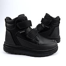 10876A Чорні теплі черевики на шерсті для хлопчика тм Том.м