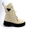0534B Бежеві зимові черевики на шнурівці для дівчинки шерсть тм Том.м  розмір 37 - устілка 23 см, фото 6