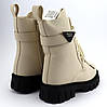 0534B Бежеві зимові черевики на шнурівці для дівчинки шерсть тм Том.м  розмір 37 - устілка 23 см, фото 8