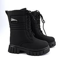 10924A Зимові чорні черевики на дівчинку шнурівка овчина тм Том.м розмір 31 - устілка 21,8 см, фото 3