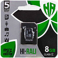 Карта пам'яті Hi-Rali microSDHC 8 GB Card Class 4 + SD adapter