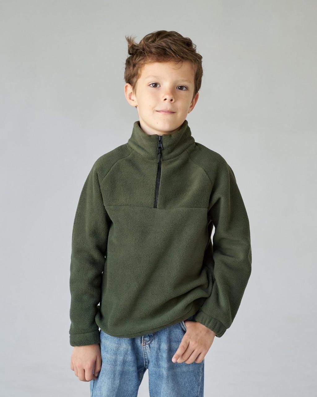 Теплий джемпер хакі на флісі для хлопчика тм Bosskids, фото 1