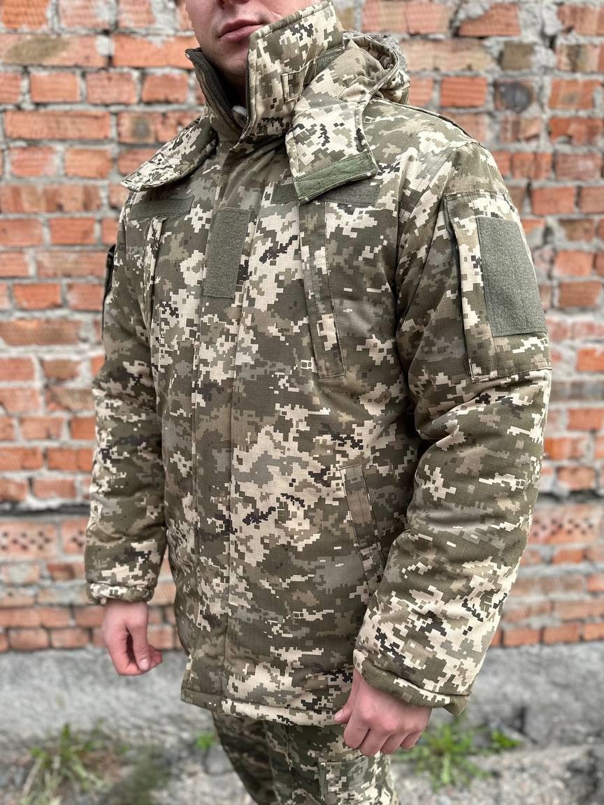 Бушлат зимовий піксель ріпстоп на флісі. Бушлат зимовий тактичний військовий камуфляж - фото 1 - id-p1987381130