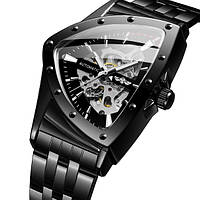 Мужские механические часы для мужчин черные Winner Future Toyvoo Чоловічий механічний годинник для чоловіків