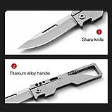 Ніж титановий на ключі / ніж брелок / ніж відкривашка 2 шт, фото 5