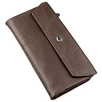 Практичный женский кошелек-клатч ST Leather Коричневый Toyvoo Практичний жіночий гаманець-клатч ST Leather