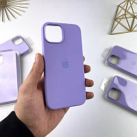 Силиконовый чехол на Айфон 15 c закрытым низом. Silicone Case iPhone 15 Light Purple (39)