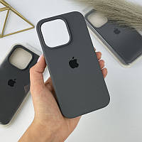 Силиконовый чехол на Айфон 15 Pro c закрытым низом. Silicon Case iPhone 15 Pro Dark Grey (15)