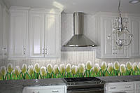 Кухонный фартук Zatarga Тюльпаны 01 600 х 2500 мм Белый (Z180098 1) OP, код: 1836411