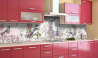 Наклейка виниловая кухонный фартук Zatarga Птицы в цветах 650х2500 мм OP, код: 5561876