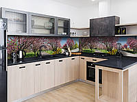 Наклейка виниловая кухонный фартук Zatarga Цветущий сад 650х2500 мм OP, код: 5562182