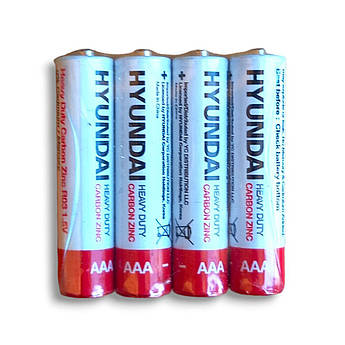 Батарейки Hyundai AAА/R3 сольові 60штук мініпалець