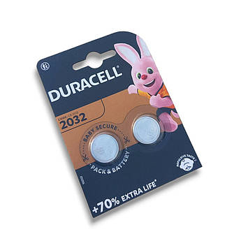 Батарейка елемент живлення таблетки Duracell CR2032 3В уп.2 штуки