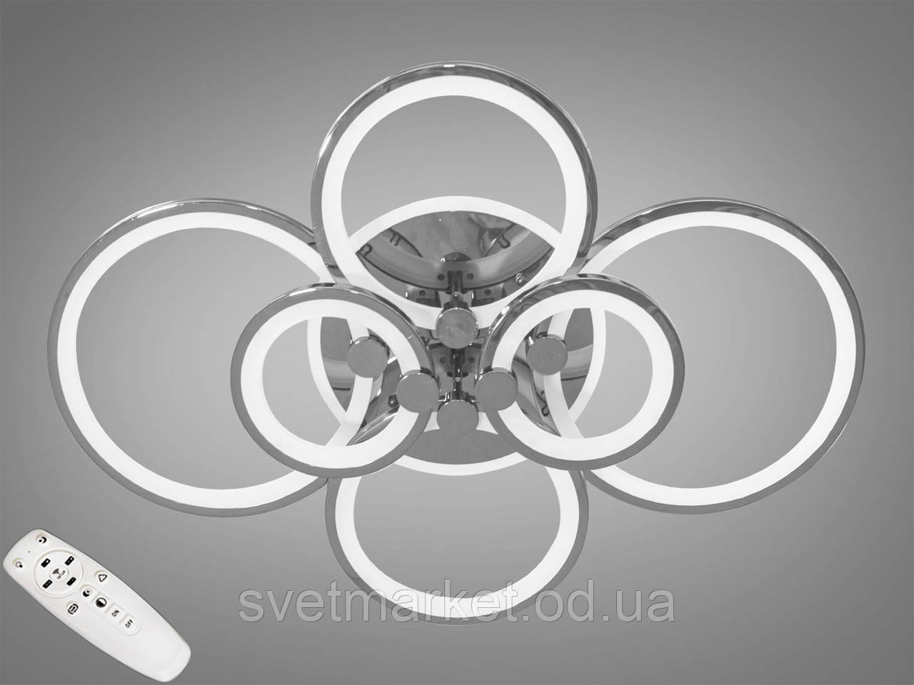 Стельова світлодіодна смарт люстра 8022/6HR LED 3color dimmer, фото 1