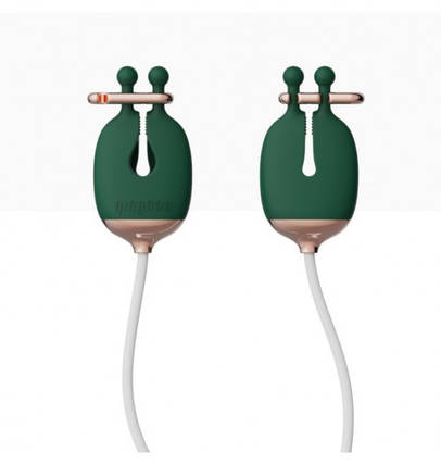 Затискачі для сосків з вібрацією Qingnan No.2 Vibrating Nipple Clamps Green, фото 1