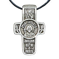 Крест нательный посеребренный Silvering Евгений Святой Мученик Евгений Севастийский 3х1,8х0,2 OP, код: 6838733