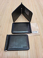 Тонкий мужской кошелек из экокожи, зажим для денег и карточки 2 отделения сим-карты