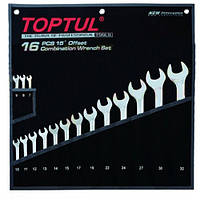 Набор ключей рожково-накидных TOPTUL 16 шт. 7-32 Hi-Performance GPAX1601 OP, код: 6451111