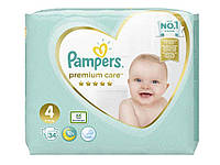 Підгузки Premium Care Розмір 4 (9-14 кг) 34 шт. ТМ Pampers