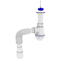 Сифон для кухонної мийки Kronoplast М-1050 1/2 з різьбовим випуском і гнучкою трубою Ø40х40/50 (SM11000043)