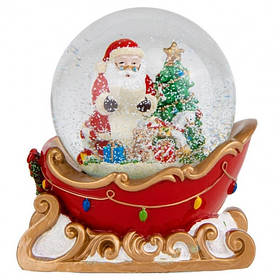Музична Снігова куля "Санта на санях" 15.5*12*16.5 см, полістоун (6016-035)