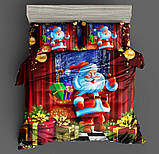 Комплект постільної білизни Новорічний Фланель Євро, фото 5