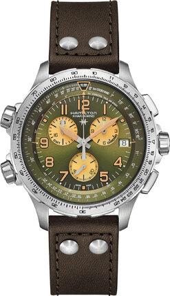 Чоловічі Годинники HAMILTON KHAKI AVIATION X-WIND GMT CHRONO QUARTZ H77912535