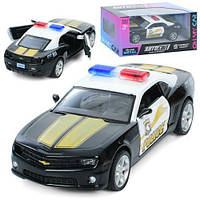 Машина АвтоМир, Chevrolet Camaro, металл, инерция, полиция, 12см, открываются двери, резиновые колеса, в кор.