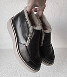 Loro Piana! Жіночі зимові лофери туфлі черевики натуральна чорна шкіра Лора Піана, фото 4