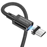 Магнітний кабель USB to microUSB (2 м) дріт із плоским конектором для заряджання та передавання даних Android