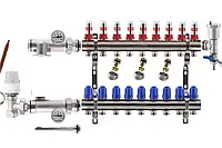 Коллектор для теплого пола на 9 выходов (в сборе без насоса)