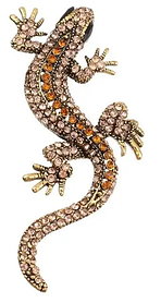 Брошка гекон, Gecko Yellow, 6.5х3 см.