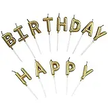 Набір свічок Happy Birthday (золото), фото 4