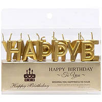 Набір свічок Happy Birthday (золото)