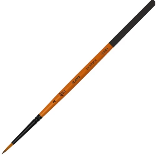 Пензель Синтетика кругла, FLAME 1368R, №2, коротка ручка ROSA