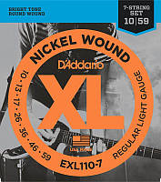 Струны для электрогитары D'Addario EXL110-7 Nickel Wound 7-String Regular Light 10 59 OE, код: 6555968