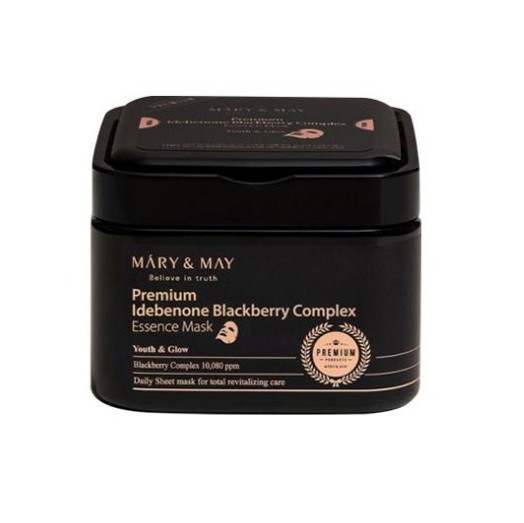 Тканинні маски з ідебеноном Mary&May Premium Idebenone Blackberry Complex Ampoule Mask 20 шт.