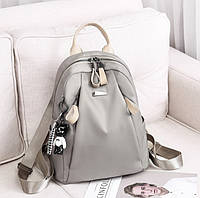 Женский подростковый рюкзак с брелком мышка серый